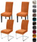 Alishomtll Stretch Samt Stuhlhussen 4er/6er Set Velvet/Velour Stuhlbezug Schwingstuhl Elastische Hussen Waschbarer Stühle Schutz für Küche Restaurant Hotel Bankett Hochzeit (Orange, 4 Stück)