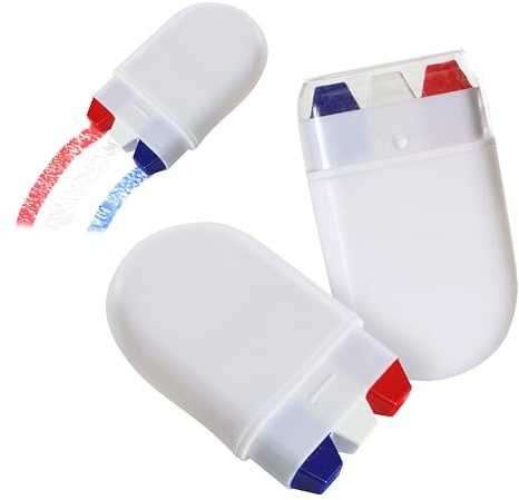 Confezione da 24 stick per il viso, rosso, bianco e blu, per tifosi di calcio, trucco per eventi sportivi