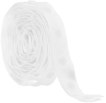 Rebower Druckknopfband, 18 mm Breites Druckknopfband Zum Nähen, Polyesterband mit Knopfösen, 2 Yard Kunststoff Knopfband, Druckknopf Band für Kleidung, Nähen, Weiß