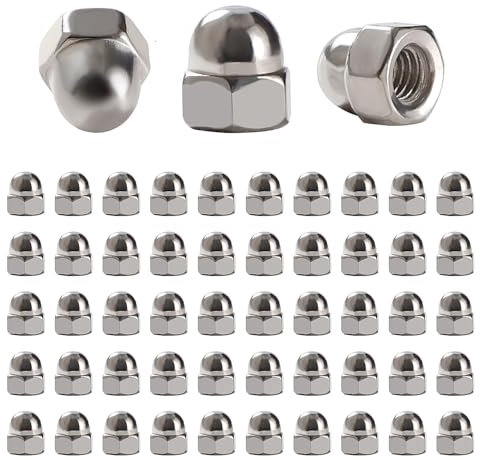 Lyeteung 50 Pezzi M3 Dado Cieco a Calotta in Acciaio Inox, Dadi per Cappello, Dadi a Cupola, per Viti, Bulloni