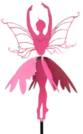 YUPEIUKLI Windräder für den Garten, tanzende Blumen, inmitten von Gartenpfählen, Ballerinas, Metallornament für den Außenbereich