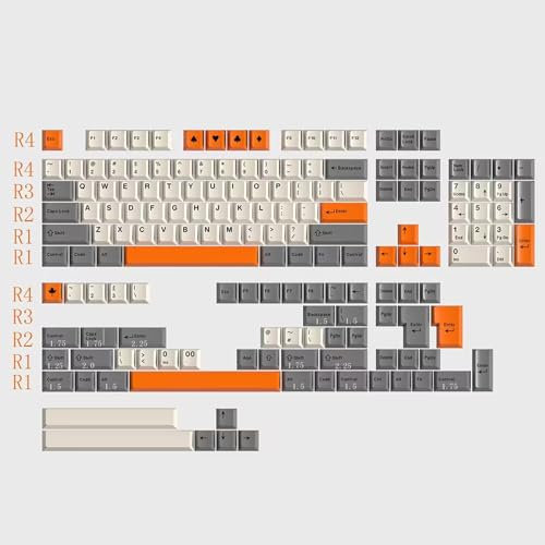 163 Keys Bate Keycaps Cherry Doubleshot Keycaps Set Fit for ISO ANSI 95% 75% 65% 60% Mechanical Keyboard Cherry Mx Switches