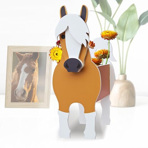 Lnakio Pflanzgefäß in Pferdeform, Haustier-Form, Gartentöpfe für Innen- und Außenbereich, Garten, Dekoration, niedlich, Überraschungsgeschenke/Souvenirs für Tierliebhaber