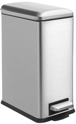JM ·YIPENG Mülleimer mit Deckel 10L,Edelstahl Mülleimer Bad,Klein Abfalleimer Bad,Tretmülleimer Edelstahl für Badezimmer, Schlafzimmer und Büro