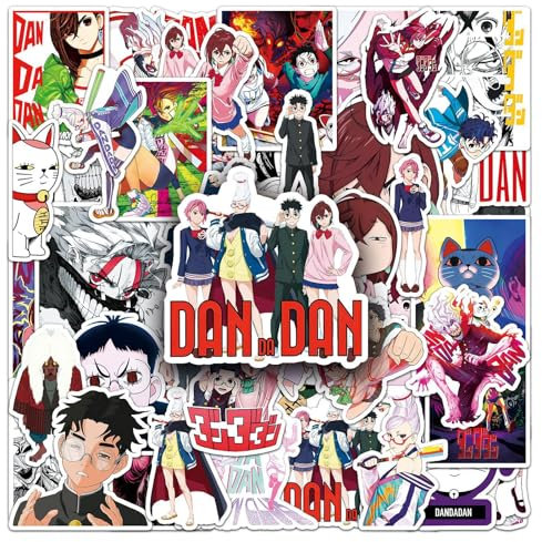 LYLSDSB DANDADAN Aufkleber 50 Stück Wasserfeste Coole Cartoon Anime Sticker für Laptop Skateboard Scrapbook Motorrad Koffer Auto Telefon Gepäck,Vinyl Funny Niedliche Sticker für Jugendliche Mädchen