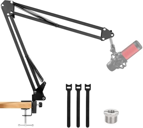 El Brazo Micrófono Soporte Universal del Micrófono HyperX Quadcast Compatible con el Mini Brazo Micrófono HyperX Quadcast S/Rode/Fifine AM8/Blue Yeti/Razer Seiren para Juegos,Streaming y Grabaciones