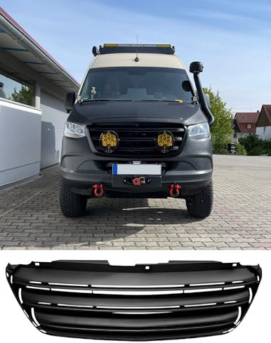 Passend für Mercedes Sprinter W907 W910 Grill Kühlergrill Frontgrill ohne Emblem Schwarz Matt