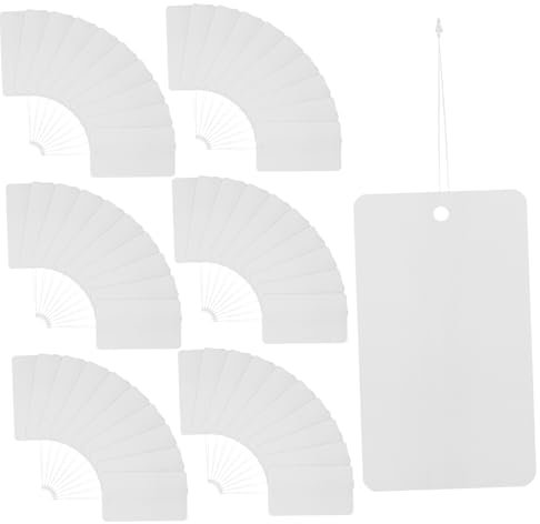 IMIKEYA 100stücke Weiße Pvc-hängeetiketten Mit Schnur Blanko Für Ausweise Schlüsselbänder Halsketten Displaykarten Lochkarten Für Kleine Unternehmen