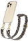 EAZY CASE Handykette - Verstellbares Taschenband kompatibel mit iPhone 14 Pro, Schulterriemen, Handykordel mit Silikon Hülle, Umhängetasche, Leo - Schwarz Beige Metall Gold