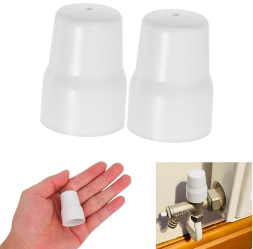 Radiator Valve Cap Push-Fit White Plastic Universal Replacement - Tidy Up Radiator Valves, Eliminates Risk, Fits Central Heating Systems(2 Pack) (White)