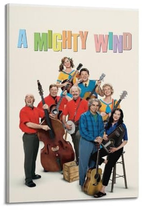 Poster mit Aufschrift A Mighty Wind, ästhetisches Cover-Poster, Gemälde für Wohnzimmer, Schlafzimmer, 60 x 90 cm, Rahmenstil