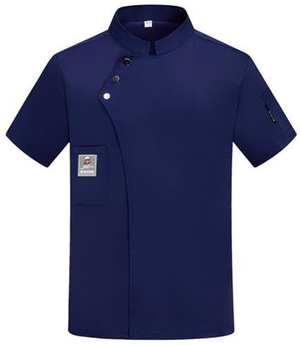 Unisexe Restaurant Chef Uniforme Chemise Manches Courtes Chef Veste Vêtements de Travail Manche Courte