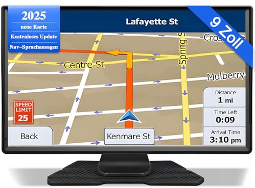 Navi für wohnmobile 9 Zoll,LKW navigationsgeräte-GPS mit Echtzeit Verkehrsinformationen,mit HD-Display und Sprachsteuerung,europäische Karten,geeignet für PKWs,Wohnmobile und LKWs