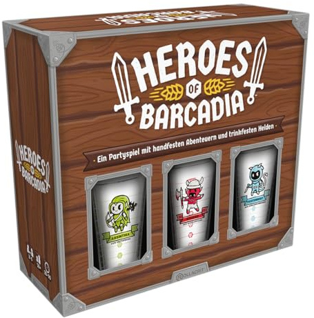 Rollacrit, Heroes of Barcadia, Innovatives Partyspiel, Deutsch | Lustiges Brettspiel mit Fantasy-Thema für 2-6 Spieler, 30-90 Minuten, Handfeste Abenteuer für trinkfeste Helden ab 18 Jahren