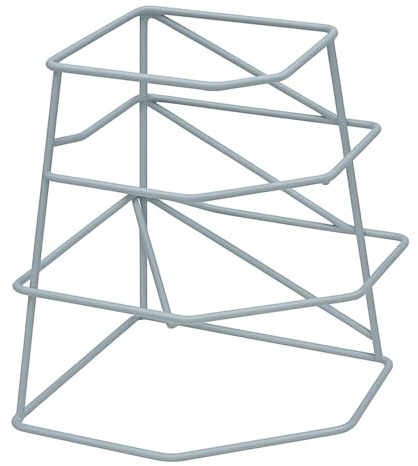Thrink 4 Tier Corner Plate Rack Heavy Duty Kitchen Cupboard Storage Shelf Organiser Space Saving Dish Rack Stand for Plates Bowls Dishes Compact Countertop Cabinet Organiser (Grey)