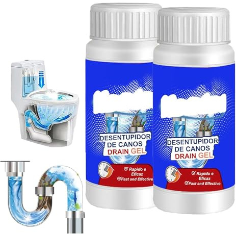 2PCS Leistungsstarkes Rohr-Baggermittel, Spül- & Abflussrohr-Bagger-Puder, Abflussreiniger Schaum Extra Stark,Abflussreinigungslösung, Rohrbagger-Deodorant,Extra Stark Rohrreiniger
