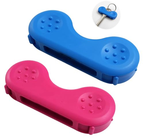 Key Turner Aid 2 Pack, Ergonomic Key Handle Covers for Arthritis Aids and Mobility Aids,Elderly Aids for Daily Living, Assist Disabled Toilet Key Turning, Support for Weak Hands (Red & Blue)