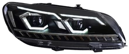 SMEDGZUY Autolampe Kompatibel for VW Passat US B7 2011-2016 Scheinwerfer Nebelscheinwerfer Tagfahrlicht DRL Blau Start Moving Blinker