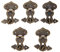 Dophee 5Pcs 63x47mm Retro Antique Bronze Heart Hasp Lock Latch Clasp with Screws for Drawer Cabinet Jewelry Case Box Chest