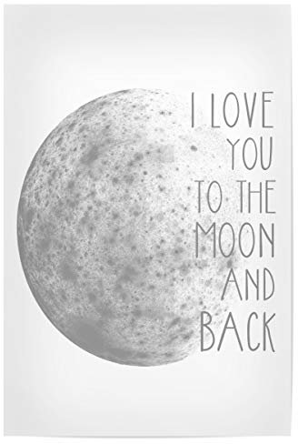 artboxONE Poster 30x20 cm Typografie I Love You to The Moon and Back - Bild Liebe mond Typo