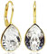 NOBEL SCHMUCK Ohrringe 925 Sterling Silber Gold Kristall Klappverschluss Ohrhänger