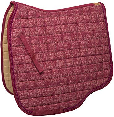 GlücksHucke Hochwertige Schabracke 'Rothirsch' in Rot & Beige mit Hirsch-Motiv (Warmblut/Dressur)