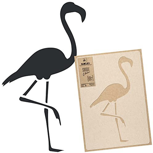 NAKLEO Große Malschablonen 59x95 cm, Flamingo Tier Tropisch Vogel Muster, Wiederverwendbare Kunststoff Wandschablone, Dekoration DIY Handwerk, Holz Wand Stoff Stein