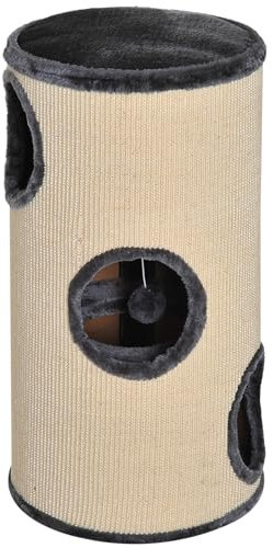 Pawhut 70cm Height Cat Post Tree Scratching Barrel Sisal Activity Center Condo Kitten Bed Scratcher Climbing Climber Play House