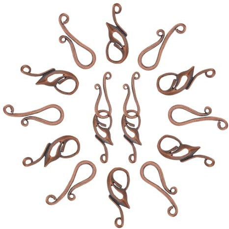 PH PandaHall 10 Sets Messing Haken Verschlüsse Rot Kupfer S-Haken Verschlüsse Rack Beschichtung Flügel Haken für DIY Schmuck Herstellung