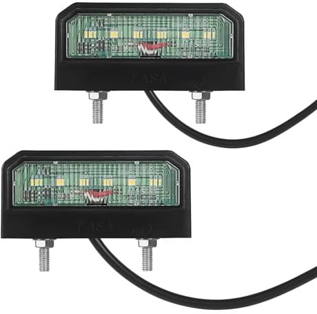 AOHEWEI 2 x LED Kennzeichenbeleuchtung Anhänger Nummernschildbeleuchtung Hinten 12~24V Wasserdicht Perfekt fürs Auto Anhänger LKW oder Boot