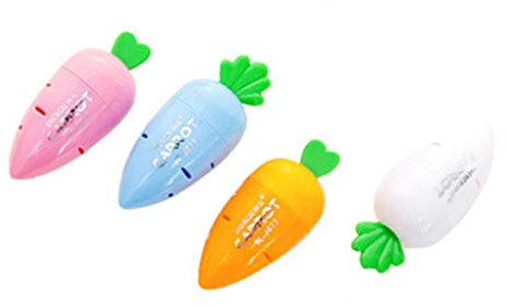 4Pcs Lovely Plastic Carrot Pencil Sharpener Creative Stationery Gifts For Children School Stationery Supplies