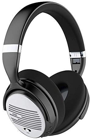 Smpl Active Noise Cancelling Headphones - Bluetooth ANC Over Ear Headphones with Microphone For Calling and Deep Bass for Total Audio Clarity, 16H Playtime - Silver