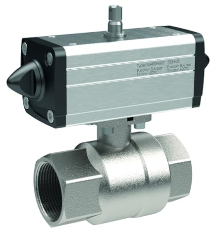 RIEGLER 158830-351.211-1 Messing-KH, pneum. Stellantrieb, doppeltw., Rp 3/4, 1Stk