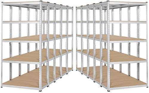 Yaheetech 10x Schwerlastregal 180x90x40 cm, Lagerregal 875kg, Kellerregal 5 MDF-Platten, Regal Steckregal Werkstattregal