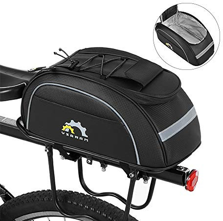 Lixada Fahrradtasche Fahrrad Gepäckträgertaschen, Isolierte Kühltasche Gepäckträger Fahrrad Sit Stammkühltasche, Ca. 36 * 18 * 15 cm, Schwarz