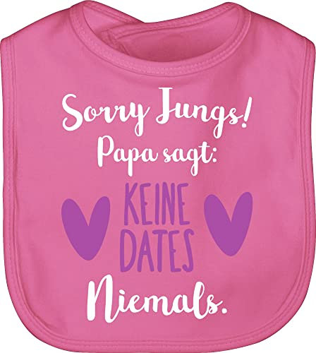 Baby Lätzchen - Geschenk zum Vatertag - Sorry Jungs Keine Dates Lila weiß - Unisize - Pink - papatagsgeschenk kein date latz vatertagsgeschenk papa kinderlatz daddy sagt kinderlätze väter spruch