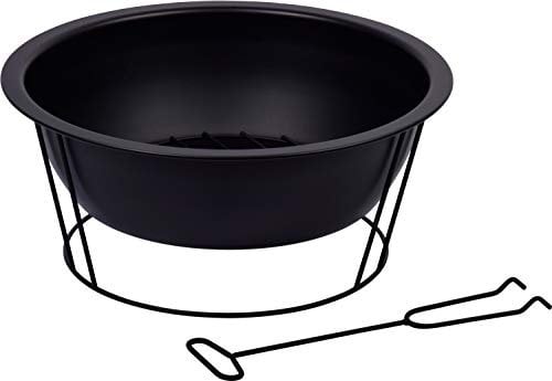 dobar® 35419 Feuerschale Lund | Feuerstelle mit Standfuß | Terrassenfeuer aus Stahl | Gartenfeuer Rund | Feuerkorb | Ø 52 x 23 cm | Schwarz