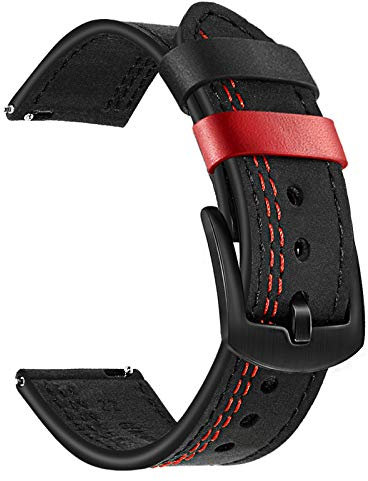 TRUMiRR Remplacement pour Xiaomi Mi Watch Bracelet de Montre, 22mm Bracelet de montre en cuir véritable bicolore Remplacement des sports d'entreprise pour Xiaomi Mi Watch Smartwatch