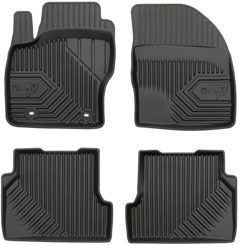 MOTOS Gummimatten Auto Fussmatte passend für Ford Focus II 2004-2011 Verbessern Sie Ihren Reisekomfort mit Antirutschmatte Auto No.77 - Allwetter fußmatten Auto, Schutz vor Verschmutzung