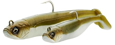 Savage Gear Savage Minnow - Lebendige Kicking Action, Stand-Up Jig Head Design, ideal für Salzwasser- und Süßwasserangler, perfekt für Raubfische wie Hecht, Barsch & Zander Lemon Back 12.5 cm