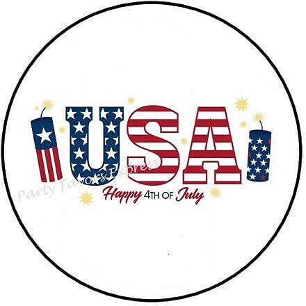 2cmØ 32-Stück! Aufkleber Sticker Briefumschlag-Siegel Post rund USA JULY USA JULY R3984