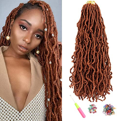 ShowJarlly 7 paquets de nouveaux cheveux au crochet, cheveux de tressage de Locs Faux Soft pré-bouclés 18 pouces Extensible New Locs Crochet Hair pour les femmes noires