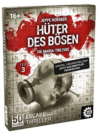 Game Factory 646289 50 Clues, Hüter des Bösen, Teil 3, Escape-Thriller zum Mitspielen und Rätseln, Exitgame, Rätselspiel, Krimispiel, 2. Staffel: Maria-Trilogie