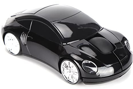 Dpofirs Souris sans Fil 2,4 GHz en Forme de Voiture Souris Optiques sans Fil Ergonomiques avec Récepteur USB Mause pour Ordinateurs Portables de Bureau PC(Le Noir)