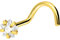 PIERCINGLINE Titan Nasenpiercing Spirale EINGEFASSTER KRISTALLSTERN Nasenstecker Goldfarben