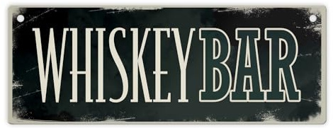 Whiskeybar Metallschild L in 10,5x28cm im Used-Look