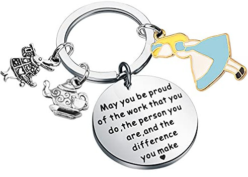 Portachiavi ispirato al Fair Alicce Wonderlland regalo Alice May You Be Proud of The Work That You Do, Alice May You, 3,0 cm, Alice May You - Portachiavi, 3.0cm