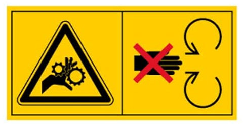 Aufkleber Warnung Achtung Einzugsgefahr Warn Schild Folie ähnl. ISO 7010, signalgelb | Größe wählbar Made in Germany, Größe: 10x5 cm
