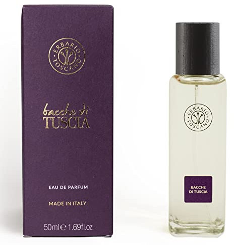 Erbario Toscano, Eau de Parfum, Duft Tuscia-Beeren, Duft 50 ml, Produkt von Tuscany, nachhaltige Verpackung, hergestellt in Italien.