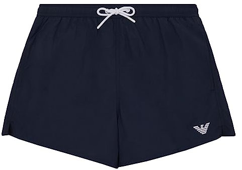 Portfolio Emporio Armani-Boxer da Uomo con Logo Ricamato Costume a Pantaloncino, Blu Navy, 50